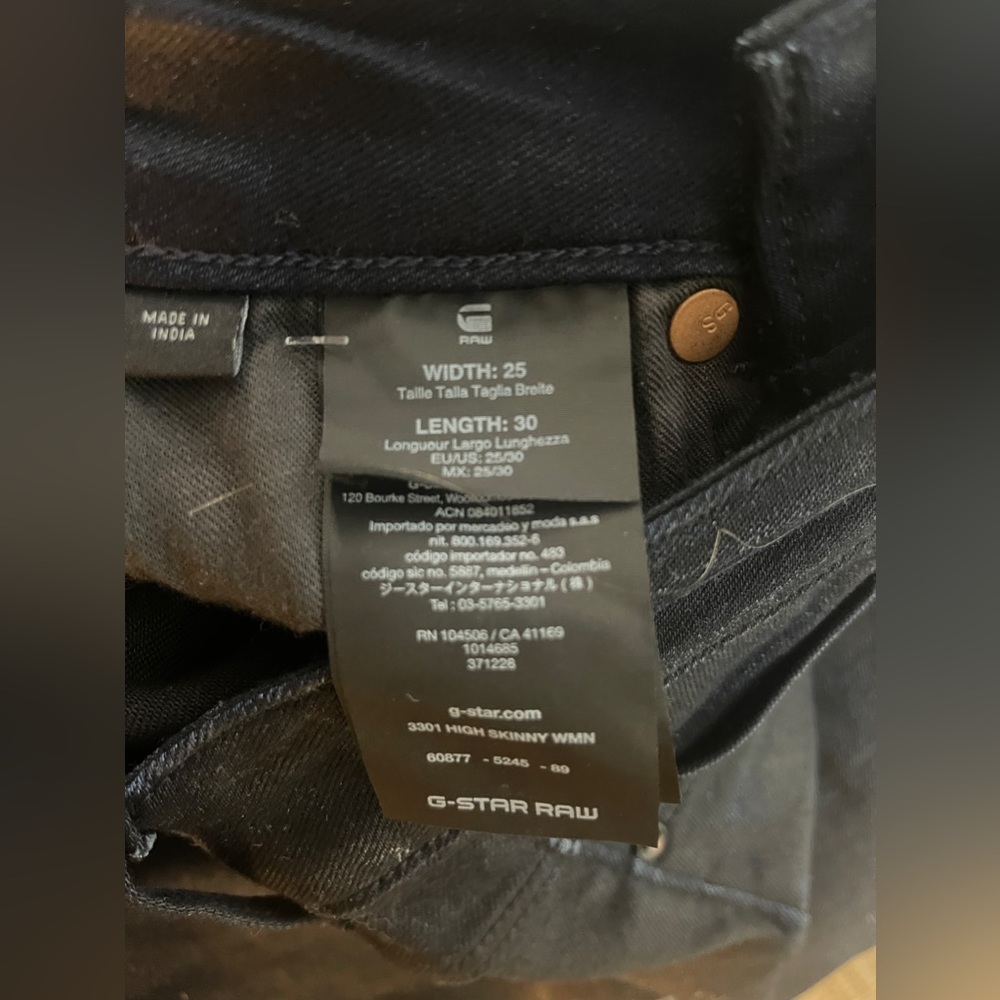 G-Star Raw 3301 HIGH WAIST SKINNY JEANS Size 0 NWT - Picture 12 of 15